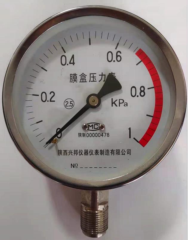 膜盒壓力表，YE-60/10/150,2.5級(jí)，-100KPA-100KPA