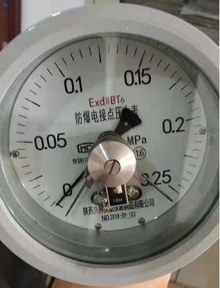 防爆電接點(diǎn)壓力表,YTX-100/150B3C,1.6級(jí)，-0.1-0-100MPA